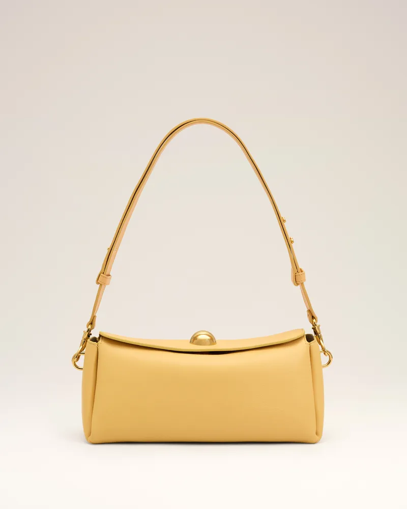 AMI Paris Carrousel Tasche aus gelbem Kalbsleder Gelb Unisex Vanilla