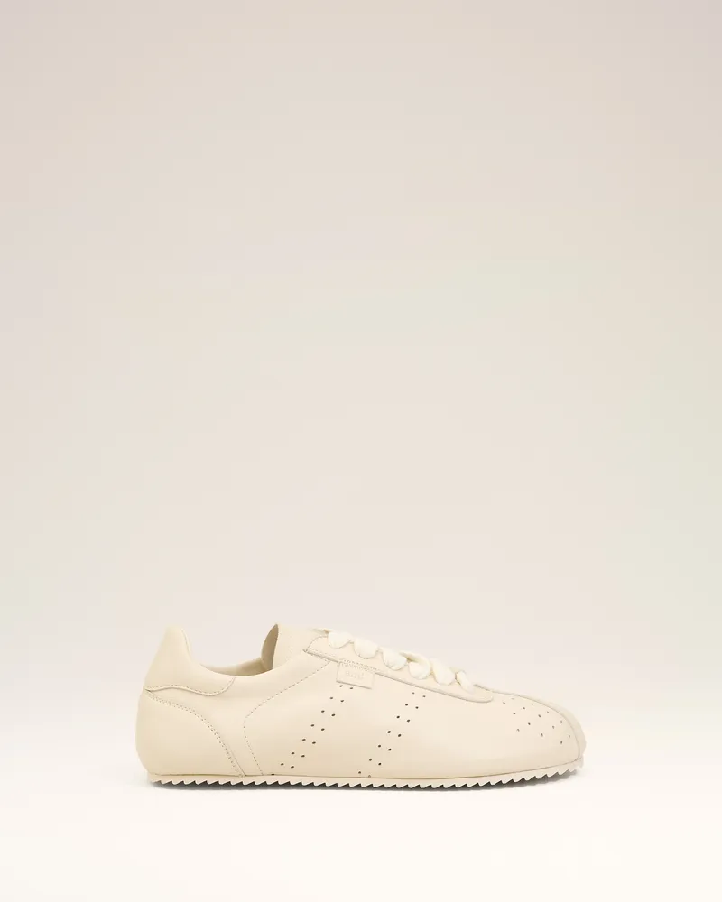 AMI Paris Weiße Sneaker aus weichem Rindsleder Weiß Unisex Ivory