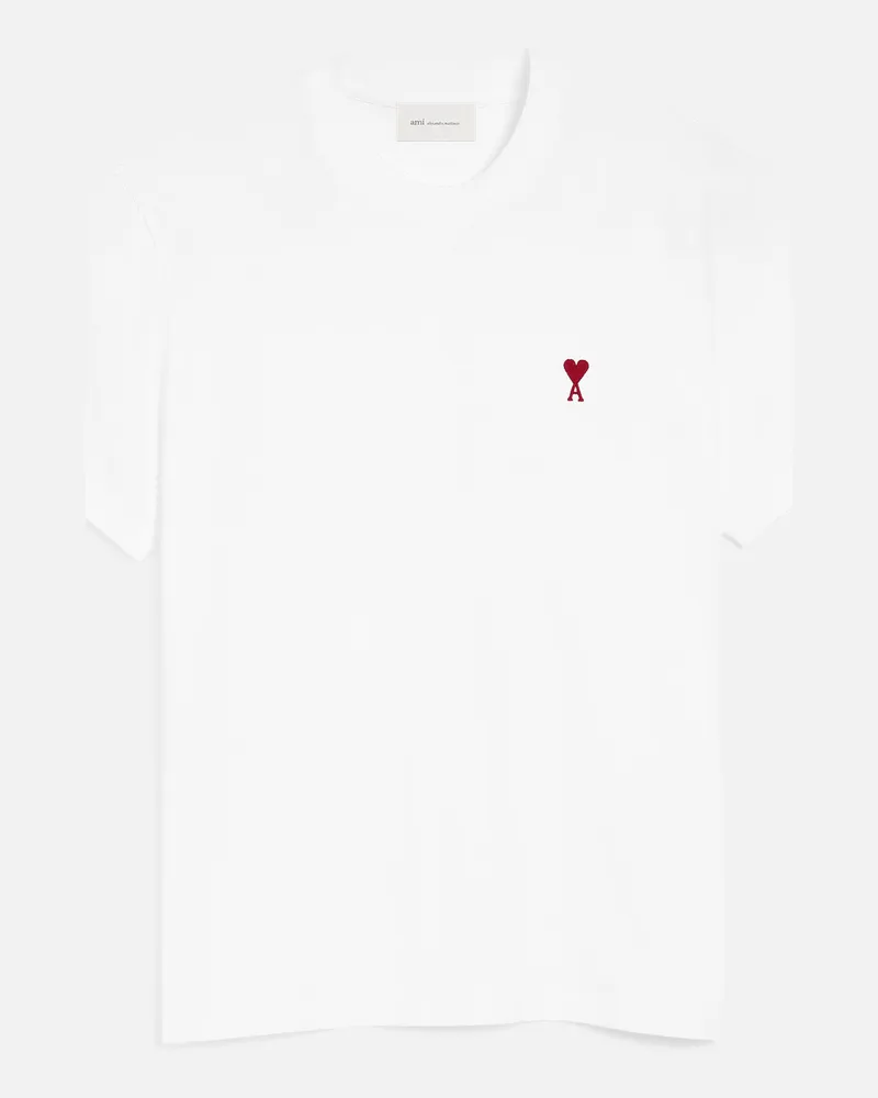 AMI Paris Ami de Coeur T-Shirt aus weißer Baumwolle Weiß - Größe Unisex Weiss