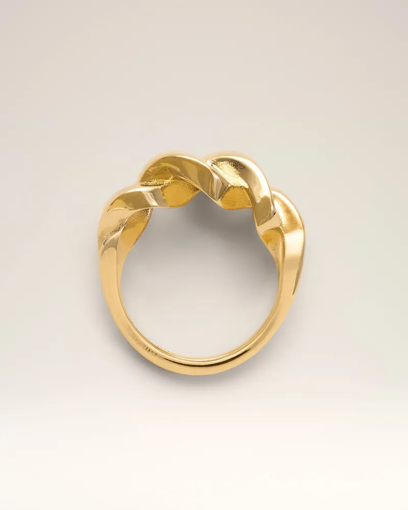 AMI Paris Goldfarbener Messing-Tresse-Ring Gelb Unisex Gold