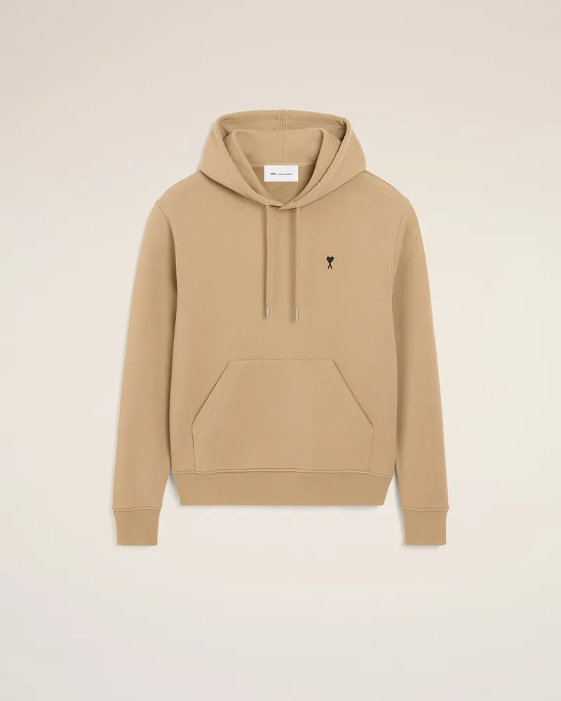AMI Paris Ami de Coeur Hoodie aus beigefarbener Baumwolle Beige für Herren Beige