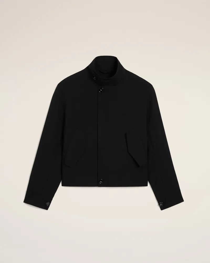 AMI Paris Schwarze Harrington-Jacke aus Schurwolle Schwarz für Herren Schwarz