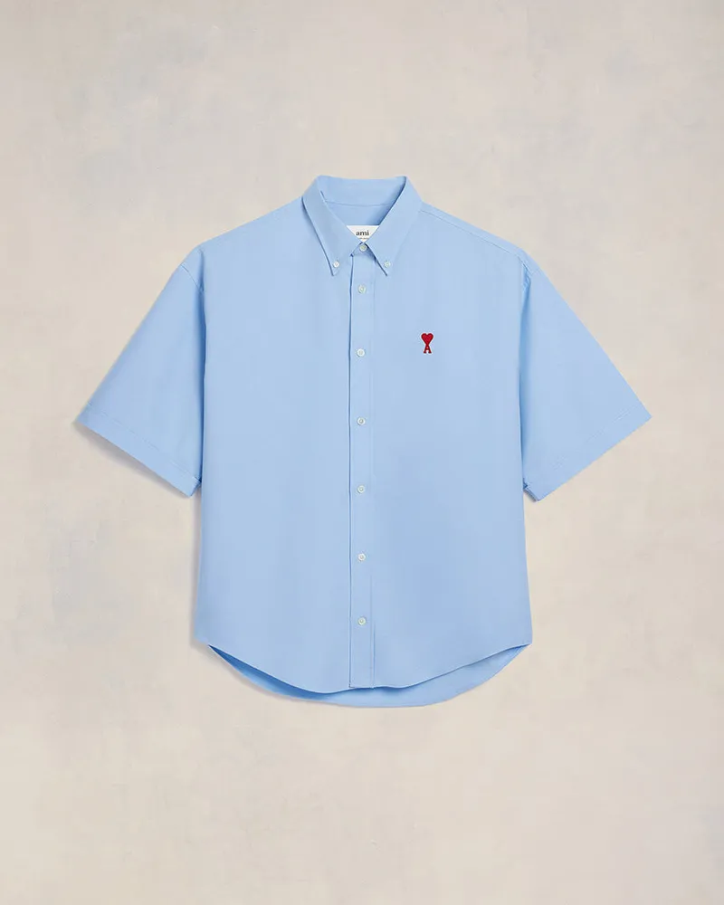 AMI Paris Kurzärmliges Hemd mit Boxy-Fit Blau für Herren Cashmere