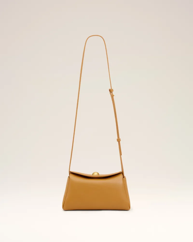 AMI Paris Gelbe Carrousel Tasche aus Rindsleder Gelb Unisex Honig