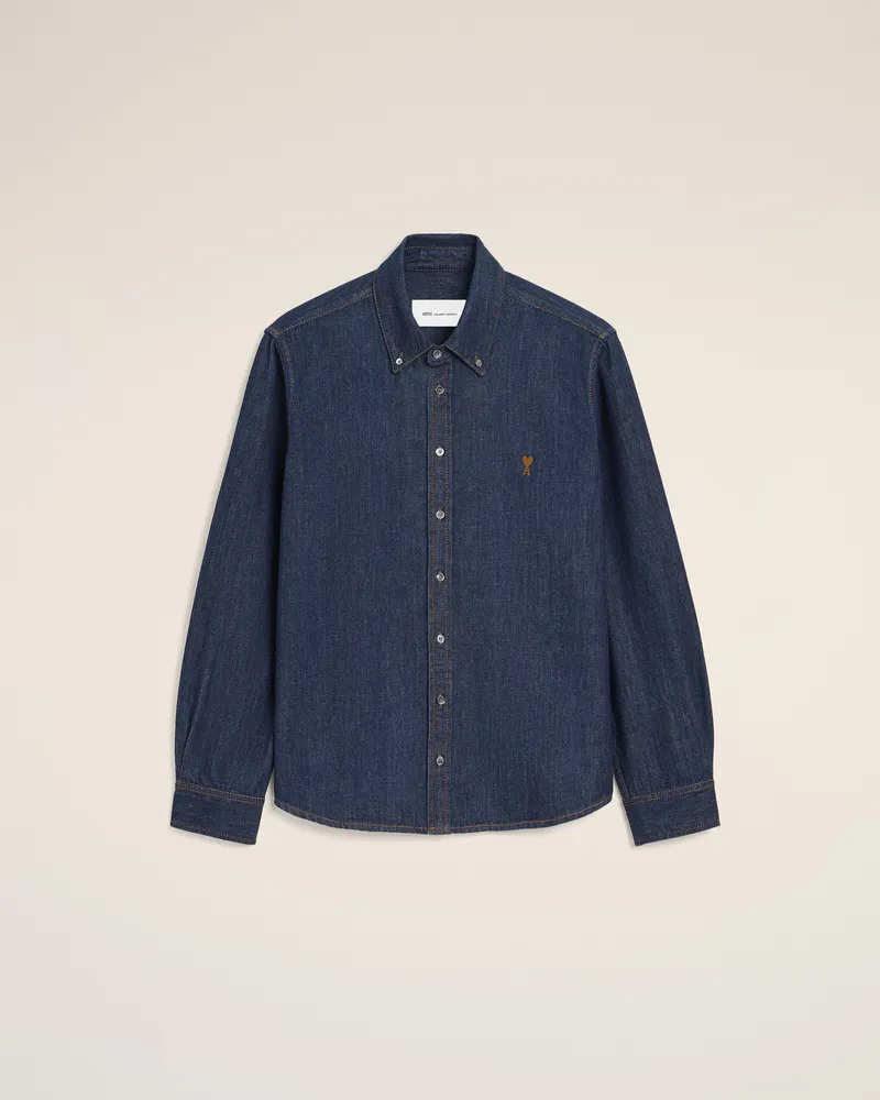 AMI Paris Ami de Coeur Hemd aus blauer Denim-Baumwolle ou Ami de Coeur Hemd aus blauem Baumwoll-Denim Blau - Größe Unisex Indigo