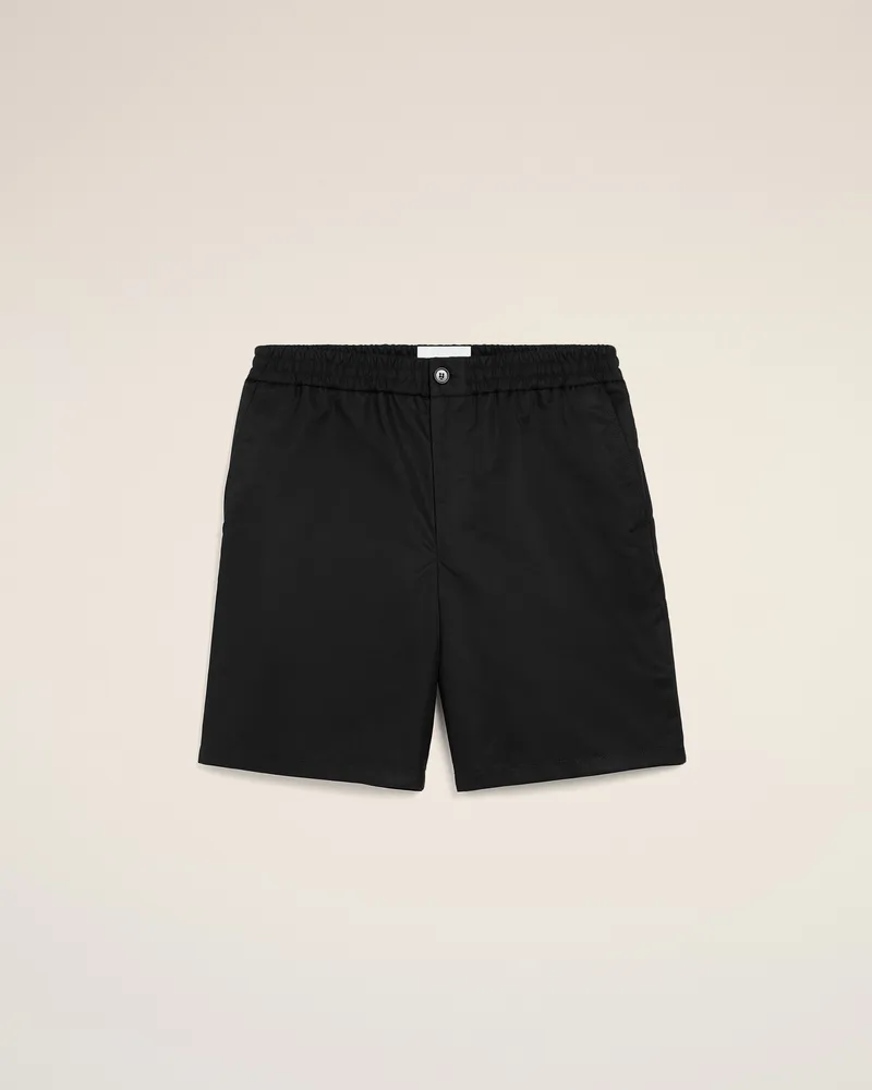 AMI Paris Schwarze Ami De Coeur Nylon-Shorts mit elastischem Bund und Nieten Schwarz für Herren Schwarz