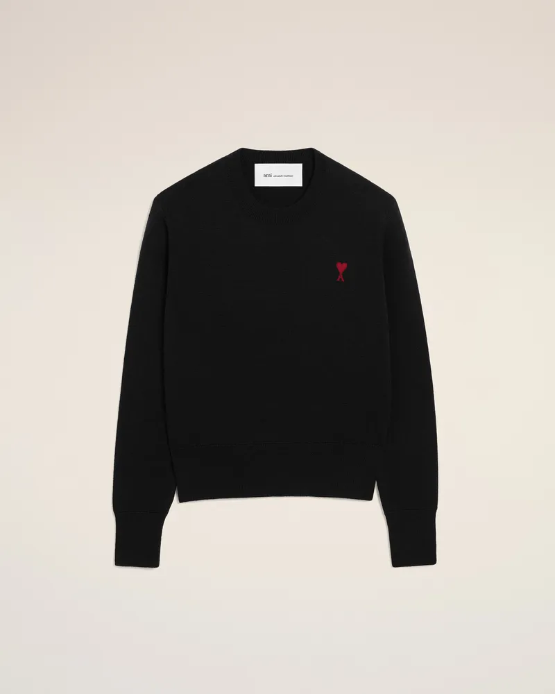 AMI Paris Ami de Coeur Pullover aus schwarzer Wolle Schwarz für Damen Schwarz