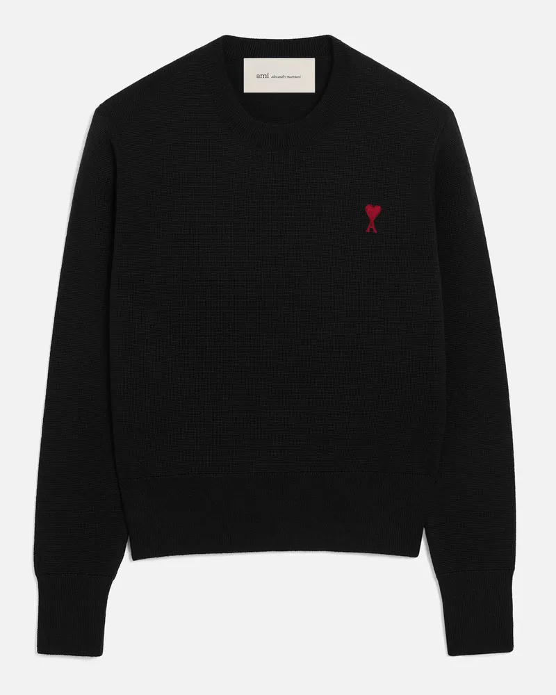 AMI Paris Ami de Coeur Pullover aus schwarzer Wolle Schwarz für Damen Schwarz