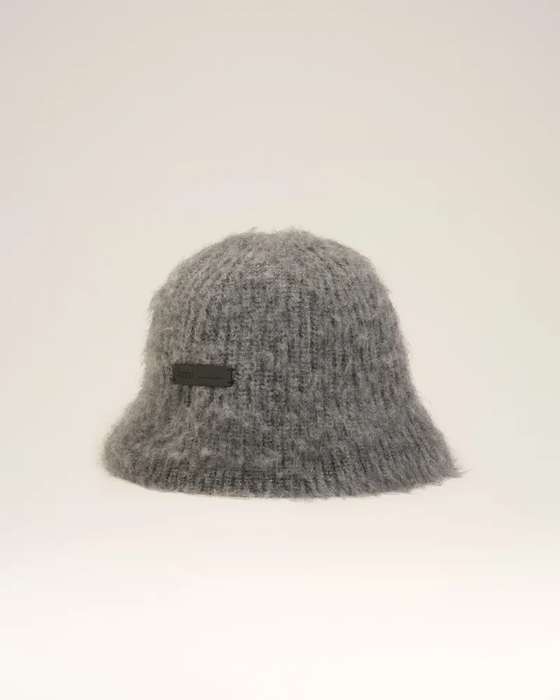 AMI Paris Ami Fischerhut aus Mohairwolle in Grau Grau Unisex Anthrazit