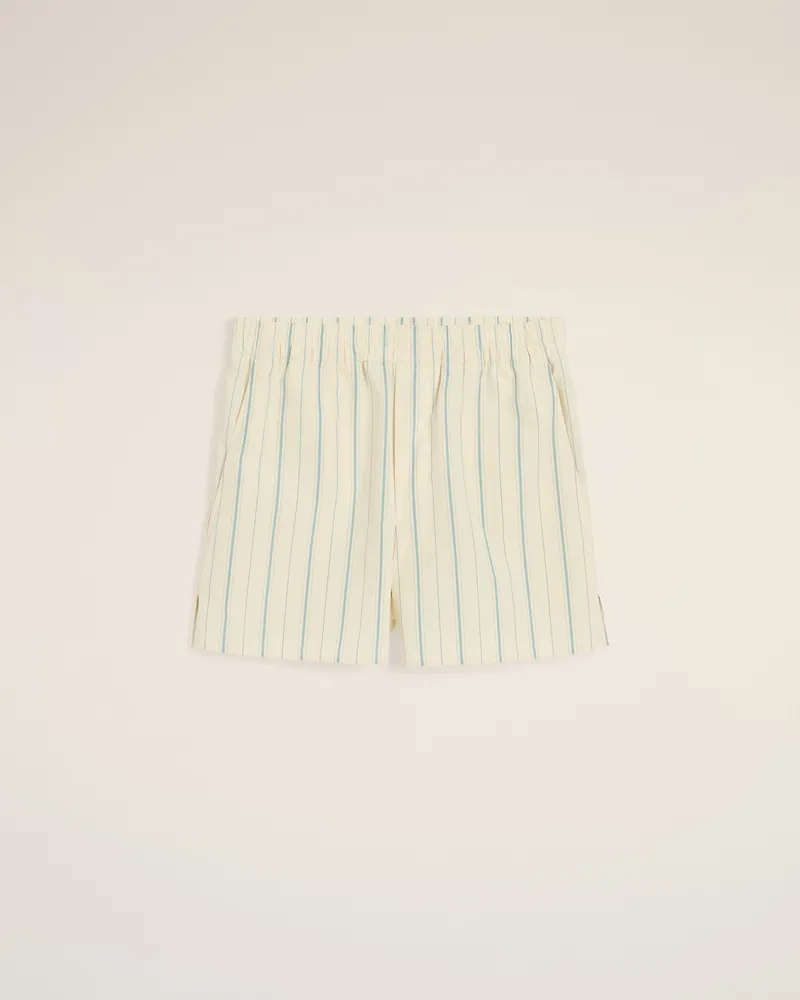 AMI Paris Gestreifte Shorts aus Baumwolle in Beige Beige Unisex Ivory