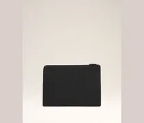 Midi Dokumententasche aus schwarzem Leder Schwarz Unisex