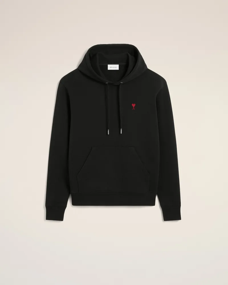 AMI Paris Ami de Coeur Hoodie aus schwarzer Baumwolle Schwarz - Größe Unisex Schwarz