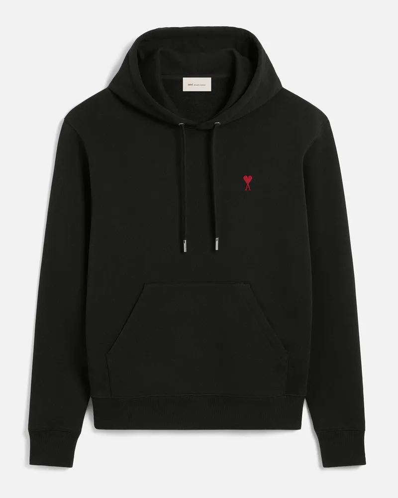 AMI Paris Ami de Coeur Hoodie aus schwarzer Baumwolle Schwarz - Größe Unisex Schwarz