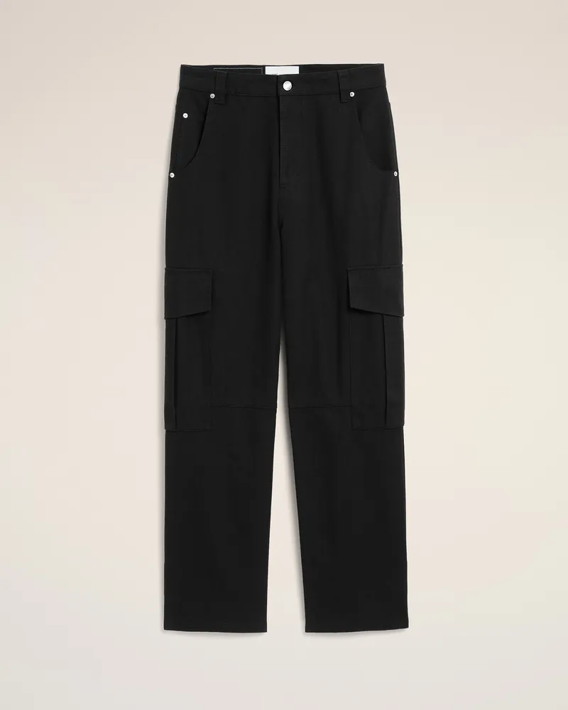 AMI Paris Baggy-fit Cargo-Hose aus schwarzer Baumwolle Schwarz für Herren Schwarz