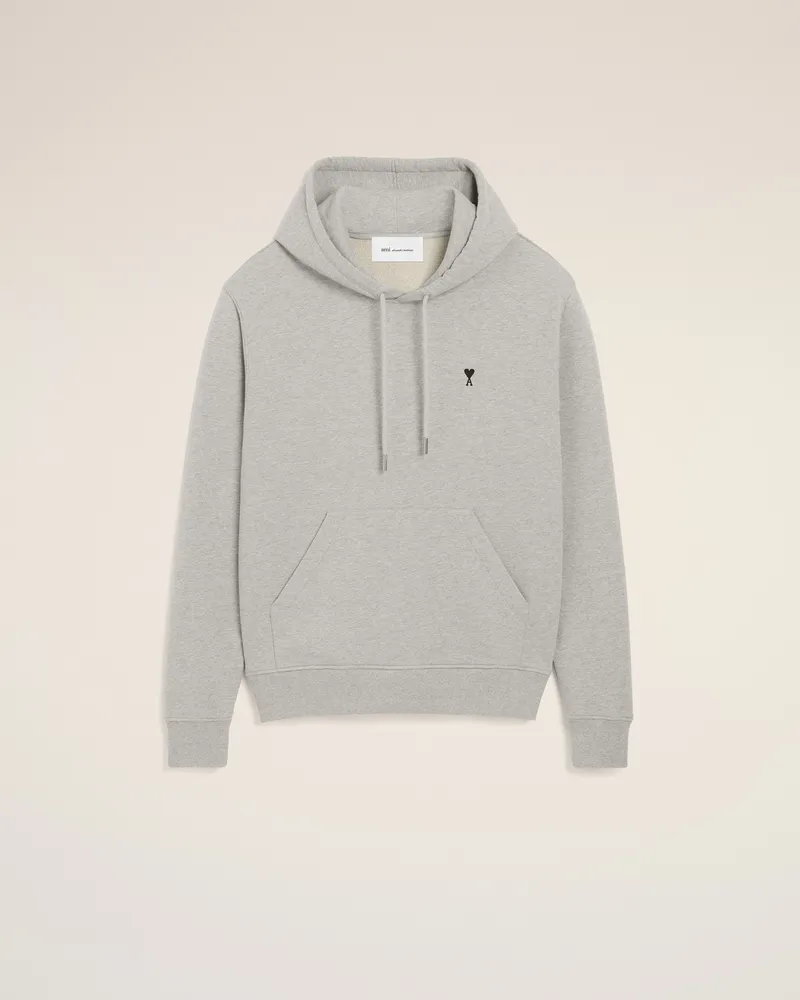AMI Paris Ami De Coeur Kapuzenpullover aus grauer Baumwolle Grau für Herren Heather