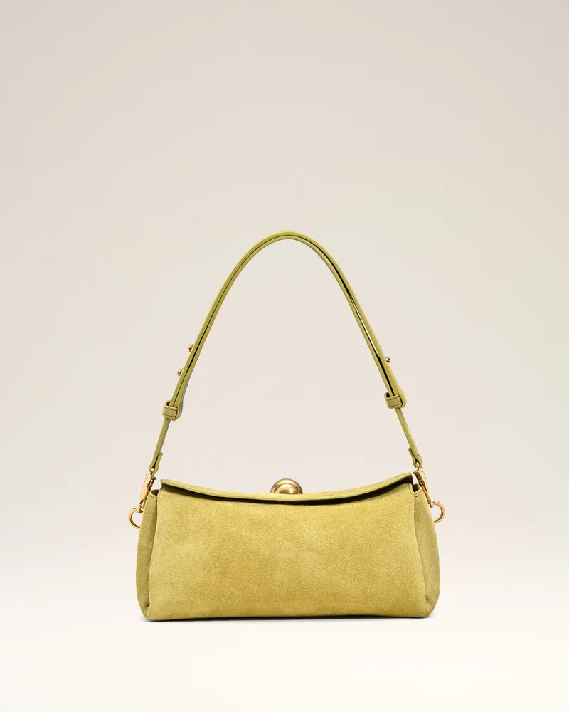 AMI Paris Grüne Carrousel Tasche aus Wildleder Gelb Unisex Lime