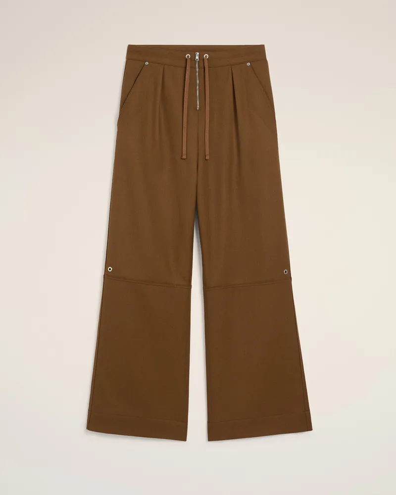 AMI Paris Hose mit Reißverschluss aus brauner Wolle Braun für Herren Hazelnut