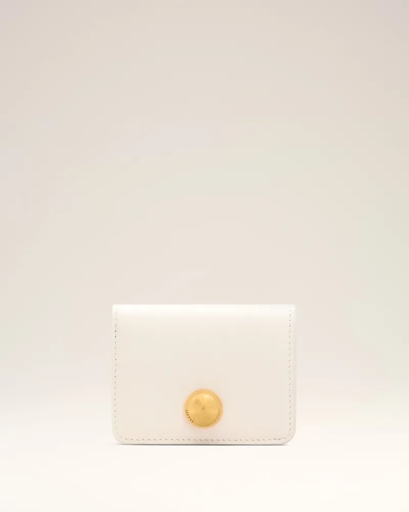 AMI Paris Carrousel Klapp-Portemonnaie aus weißem Rindsleder Weiß Unisex Weiss