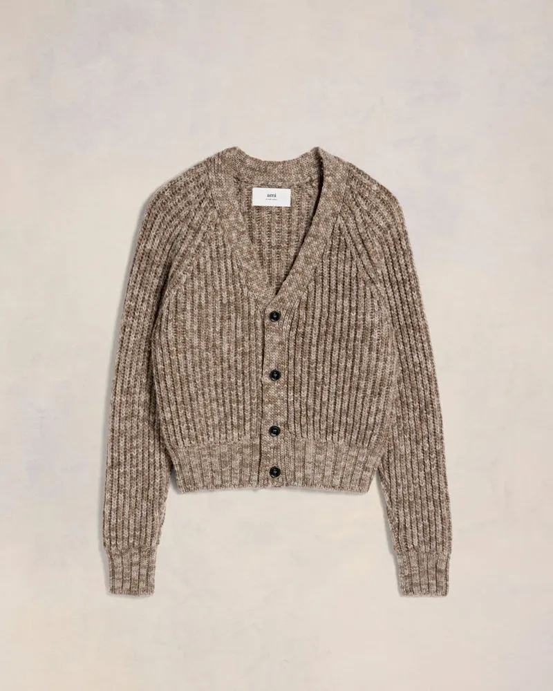 AMI Paris Gerippter Cardigan Braun - Größe Unisex Dunkelkaffee