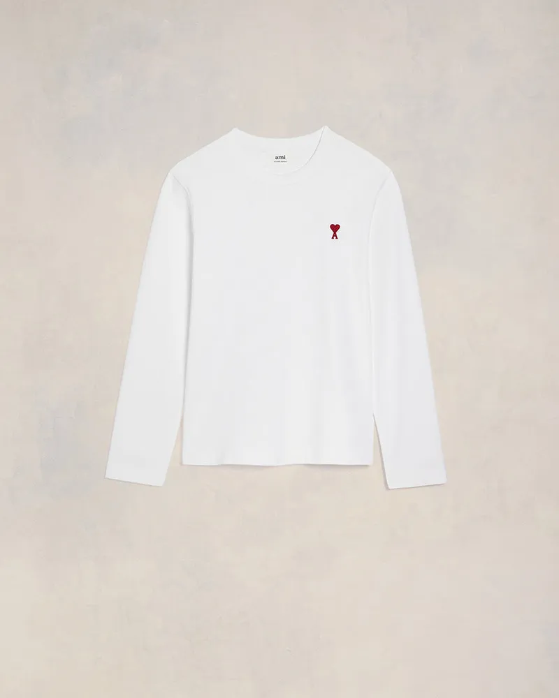 AMI Paris Ami De Cœur T-Shirt mit langen Ärmeln Weiß - Größe Unisex Weiss