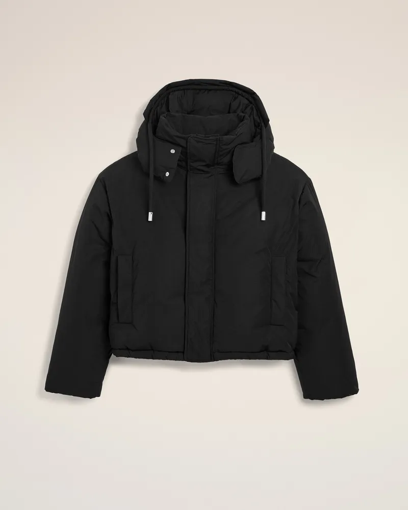 AMI Paris Ami de Coeur Daunenjacke mit Kapuze aus schwarzem Baumwoll- und Nylonmix Schwarz - Größe für Herren Schwarz