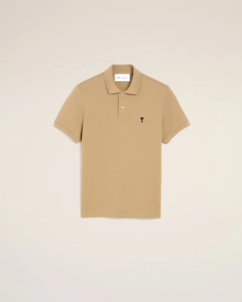 AMI Paris Ami de Coeur Poloshirt aus beiger Baumwolle Beige für Herren Beige