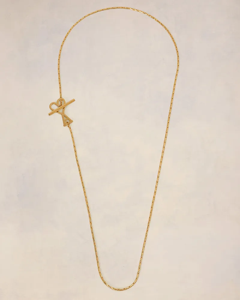 AMI Paris Ami De Coeur 2 in 1 Halskette aus goldfarbenem Messing Gelb Unisex Gold