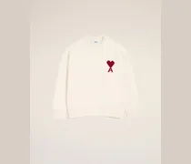 Ami De Coeur Pullover mit Rundhalsausschnitt aus Wolle in Weiß Weiß Unisex