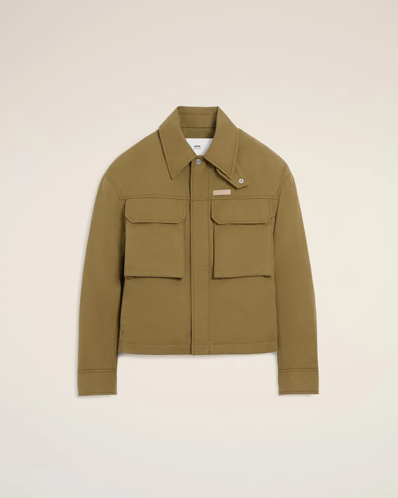 AMI Paris Worker-Jacke aus Baumwolle in Grün Grün Unisex Bronze
