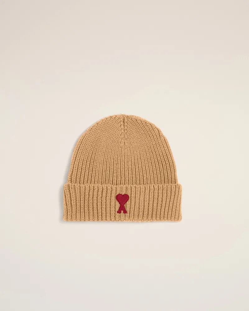 AMI Paris Kinder - Ami de Coeur Beanie aus brauner Wolle Braun - Größe: U Jahre Camel