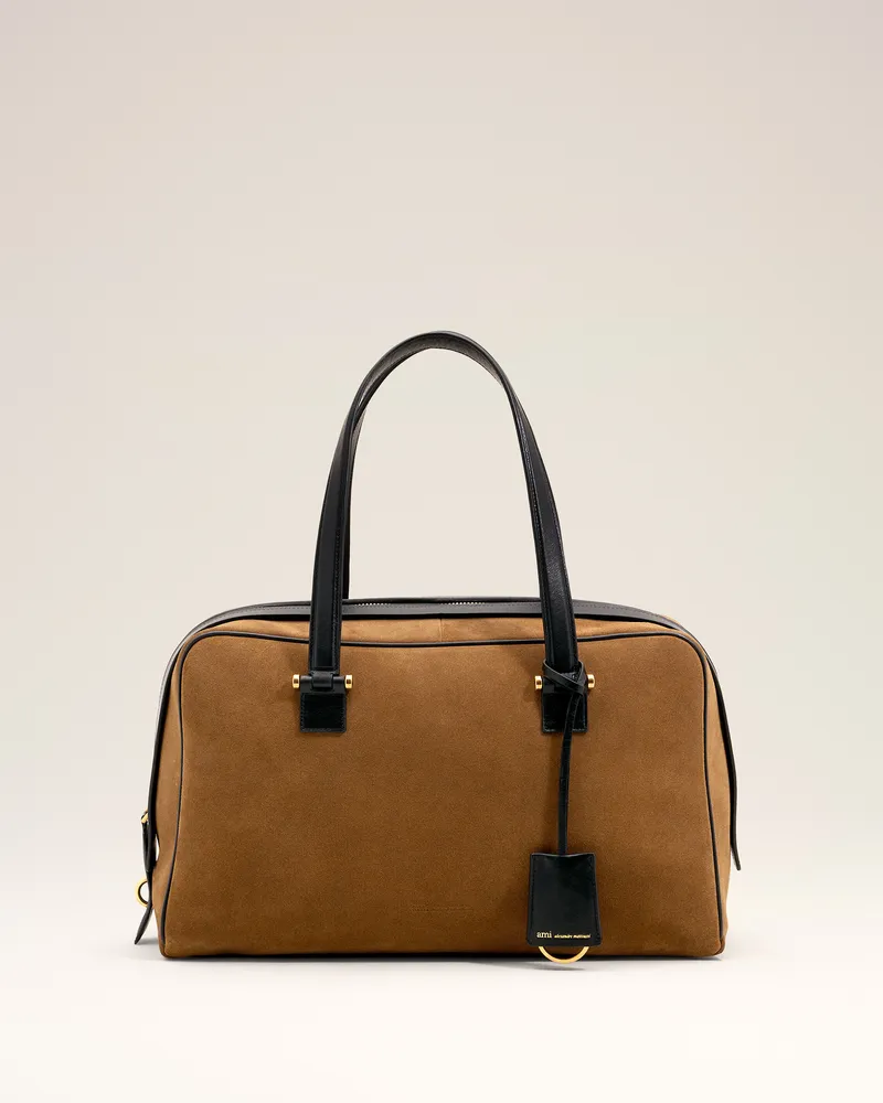 AMI Paris Georges Bowlingtasche aus braunem Kalbsleder Braun - Größe Unisex Tobacco
