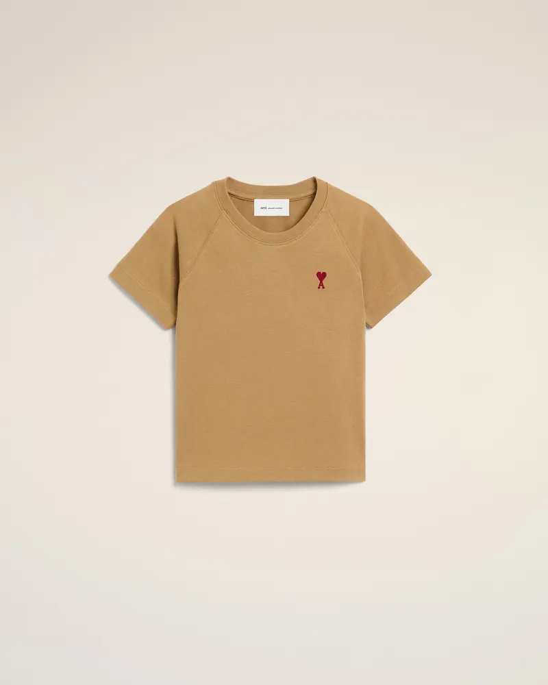 AMI Paris Ami De Coeur T-Shirt aus brauner Baumwolle Braun - 8 Jahre - Kinder Camel