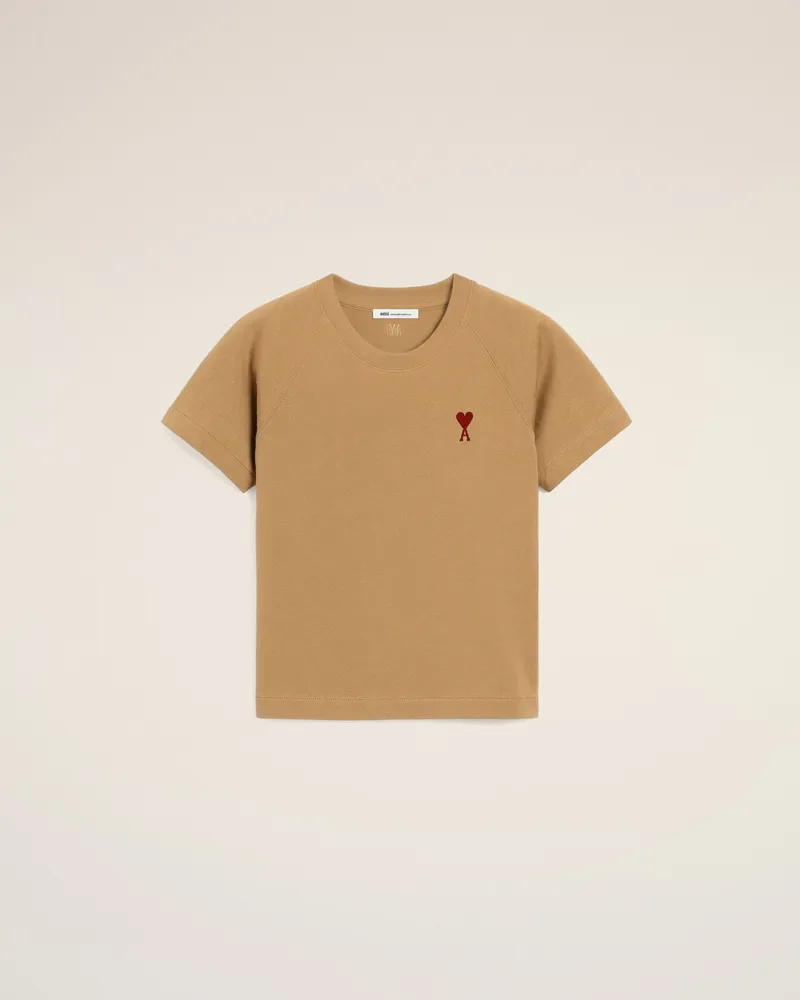 AMI Paris Ami De Coeur T-Shirt aus brauner Baumwolle Braun - 8 Jahre - Kinder Camel