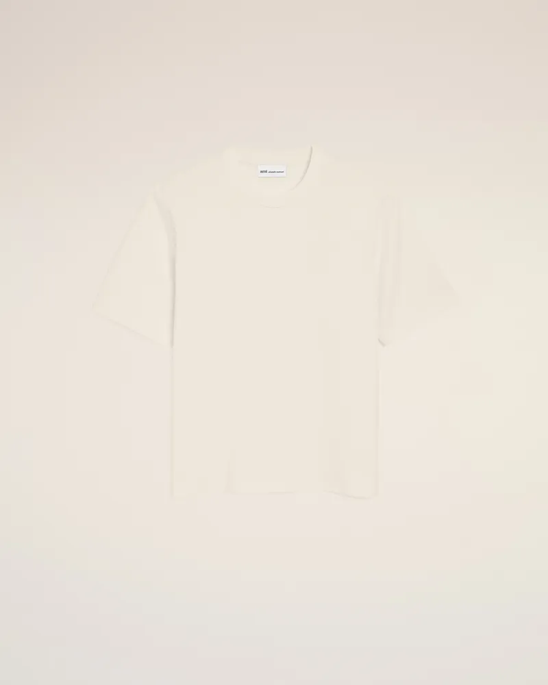 AMI Paris Weißes Baumwoll-T-Shirt mit Ami De Coeur Prägung Weiß Unisex Weiss