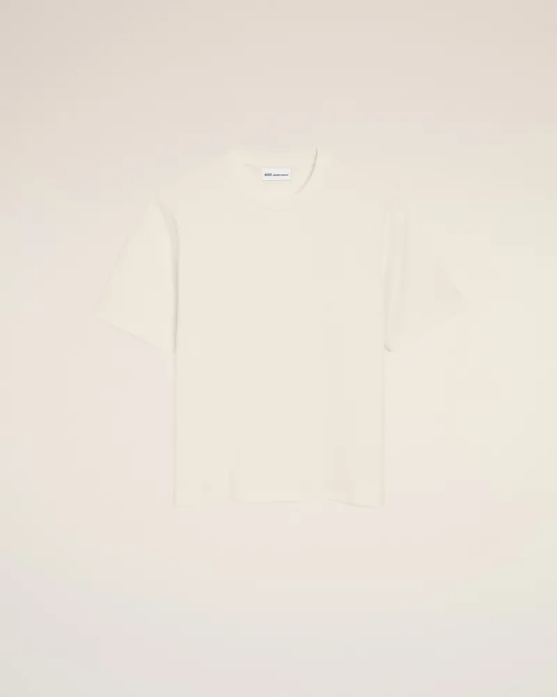 AMI Paris Weißes Baumwoll-T-Shirt mit Ami De Coeur Prägung Weiß Unisex Weiss