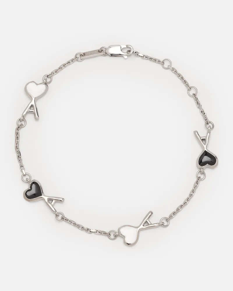 AMI Paris Ami de Coeur Armreif aus silberfarbenem Messing mit Hammerschlag Mehrfarbig Unisex Silber