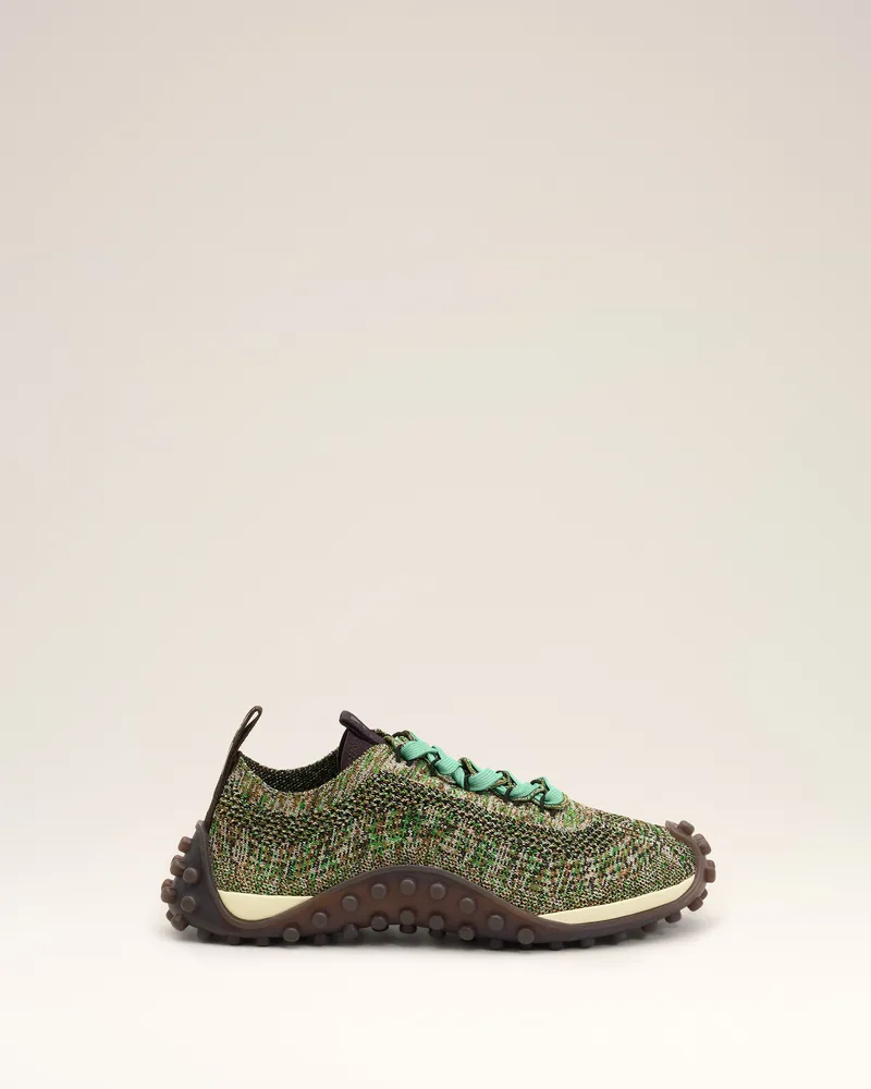 AMI Paris Mirage Sneakers aus grünem Strick Mehrfarbig - Größe Unisex Schokoladenbraun