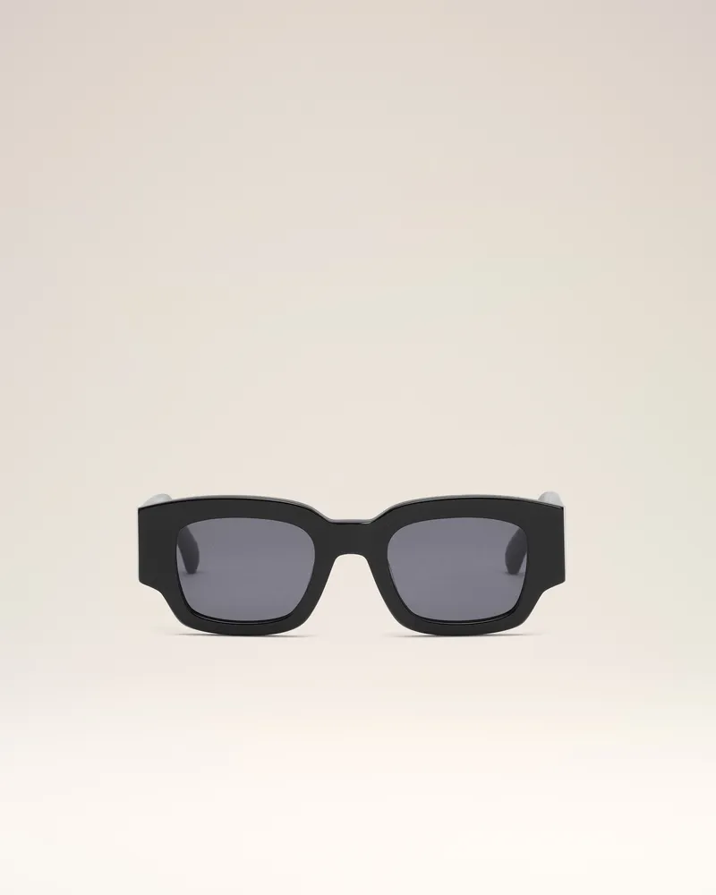 AMI Paris 75001 Sonnenbrille aus schwarzem Acetat Schwarz Unisex Schwarz