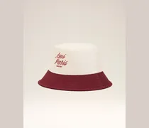 Rot-weißer Ami Paris Baumwollhut Mehrfarbig Unisex