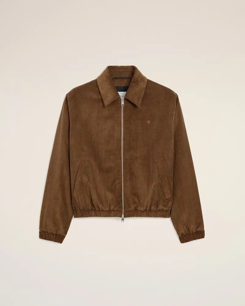 AMI Paris Ami de Coeur Gepolsterte Jacke aus braunem Baumwollcord Braun für Herren Schokoladenbraun