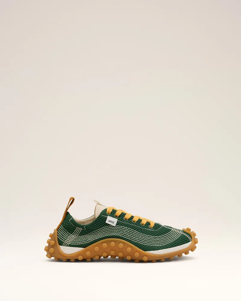 AMI Paris Mirage Sneakers aus grünem Mesh Mehrfarbig Unisex Flaschengrün