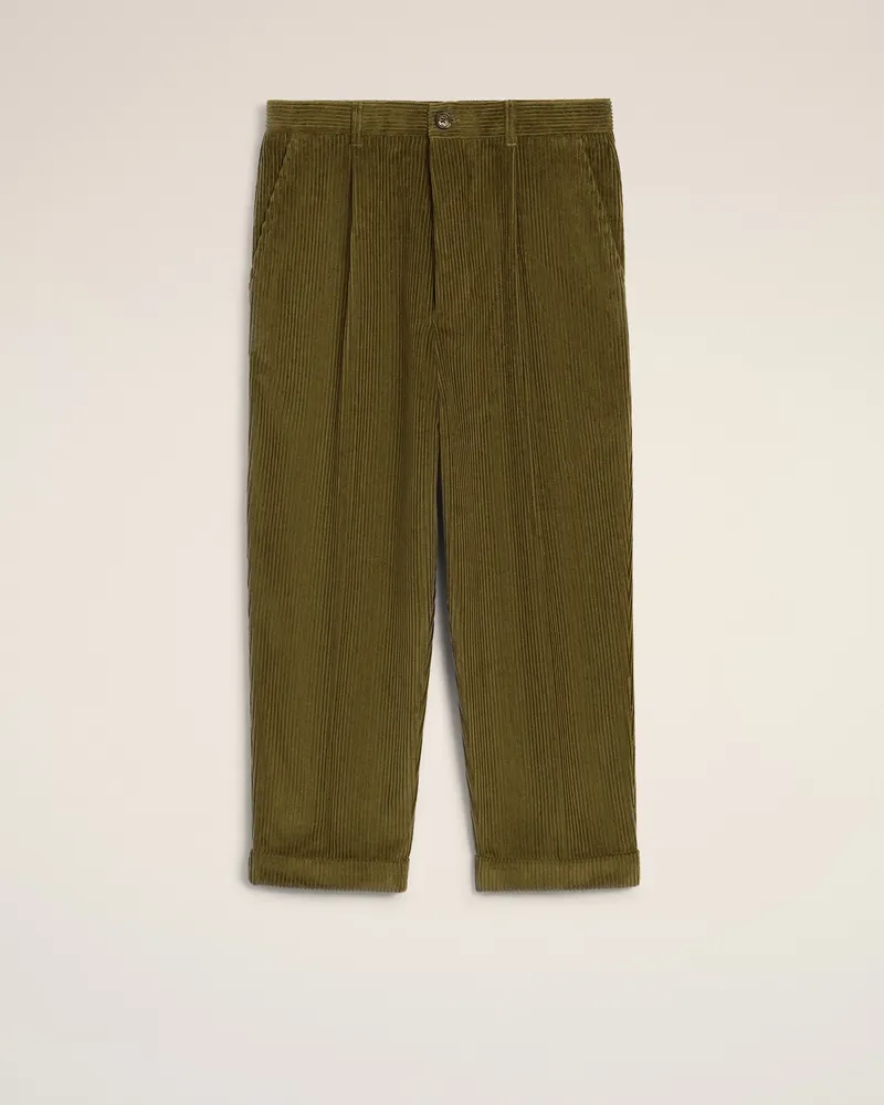 AMI Paris Weite Carrot-Fit-Hose aus Baumwollcord in Grün Grün für Herren Bronze