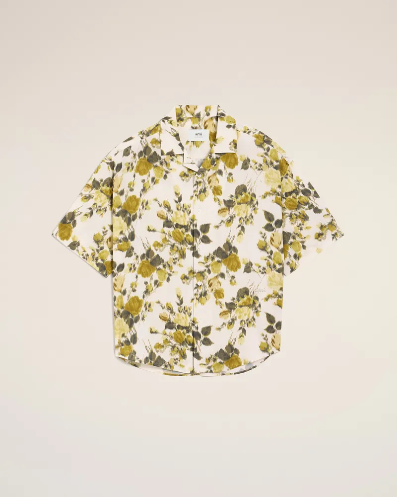 AMI Paris Kurzärmeliges Ami Cuba-Hemd in Grün mit Blumenprint Grün für Herren Lime
