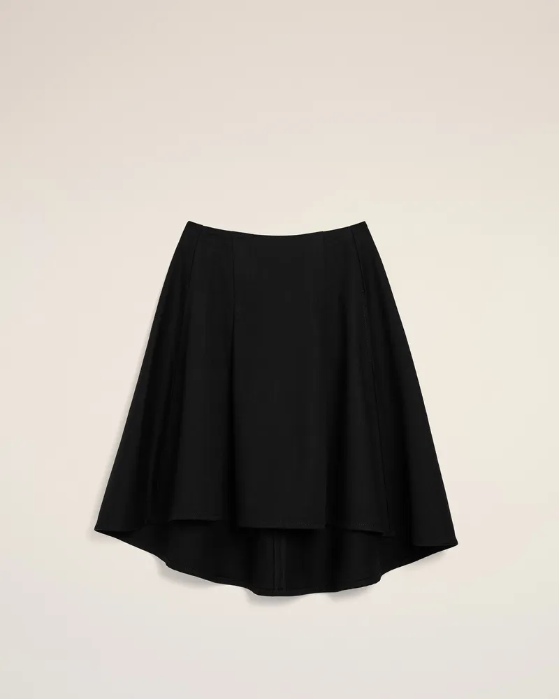 AMI Paris Schwarzer Midi-A-Linien-Rock aus Baumwolle Schwarz für Damen Schwarz