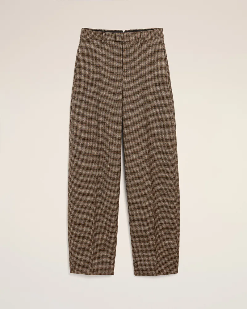 AMI Paris Ballonhose aus braunem Hahnentritt-Muster aus Wolle Braun - Größe für Herren Schokoladenbraun