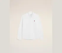 Ami de Coeur Button-Down-Hemd aus weißer Baumwolle Weiß Unisex