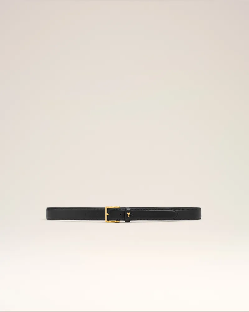 AMI Paris Paris Paris Gürtel 25 mm aus schwarzem Leder Schwarz Unisex Schwarz