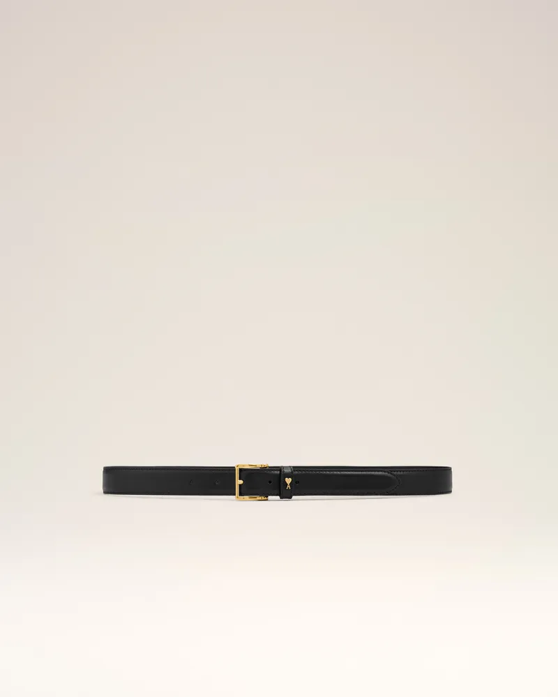 AMI Paris Paris Paris Gürtel aus schwarzem Rindsleder Schwarz Unisex Schwarz