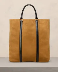 AMI Paris Paris Paris North South Tote Bag Braun Camel