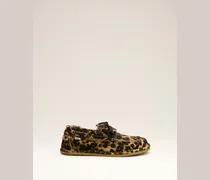 Bootsschuhe aus Kuhleder mit Leopard-Print Beige - Größe Unisex